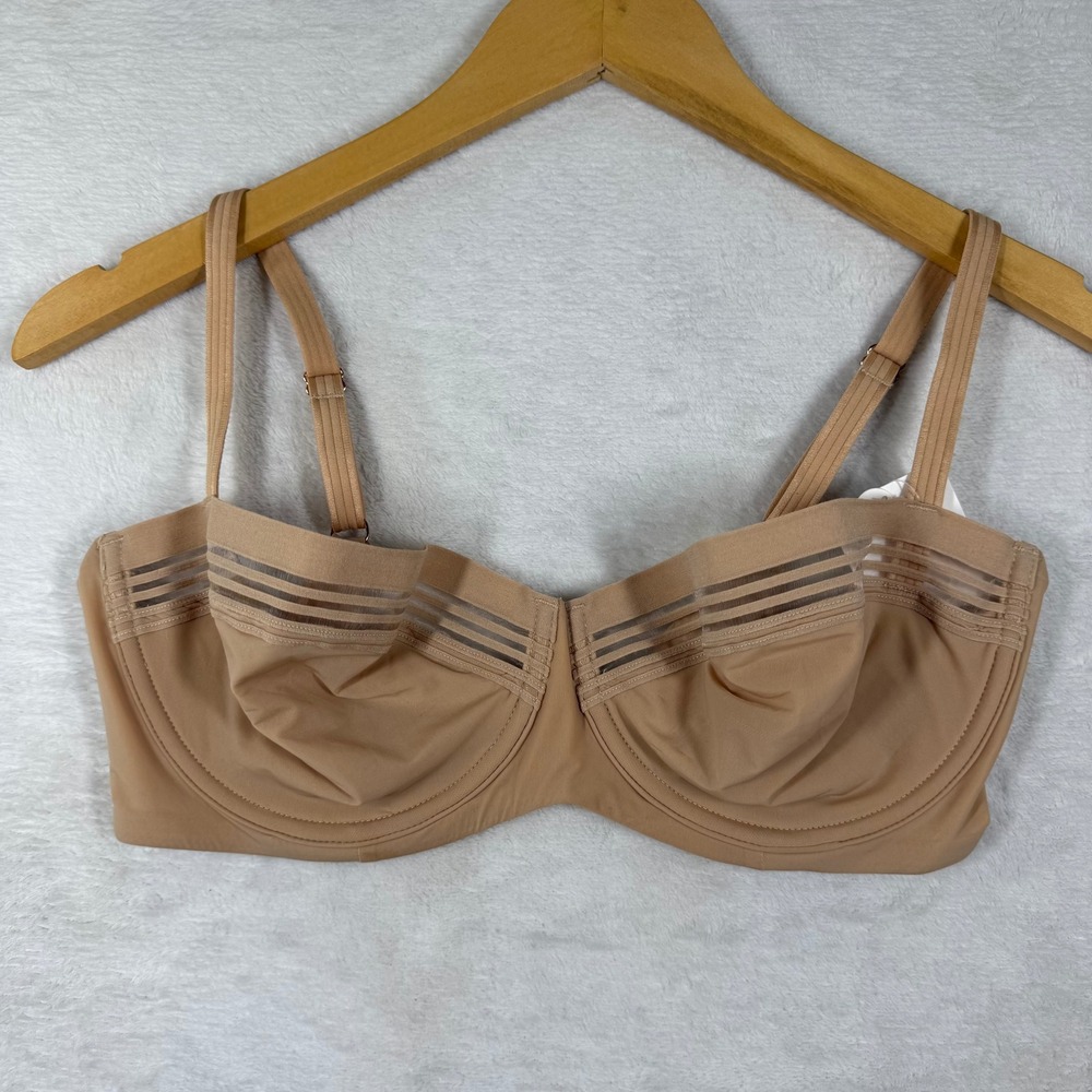 Le Mystere Second‎ Skin Unlined Demi Bra 34D Natural 9321 Nude Underwire New